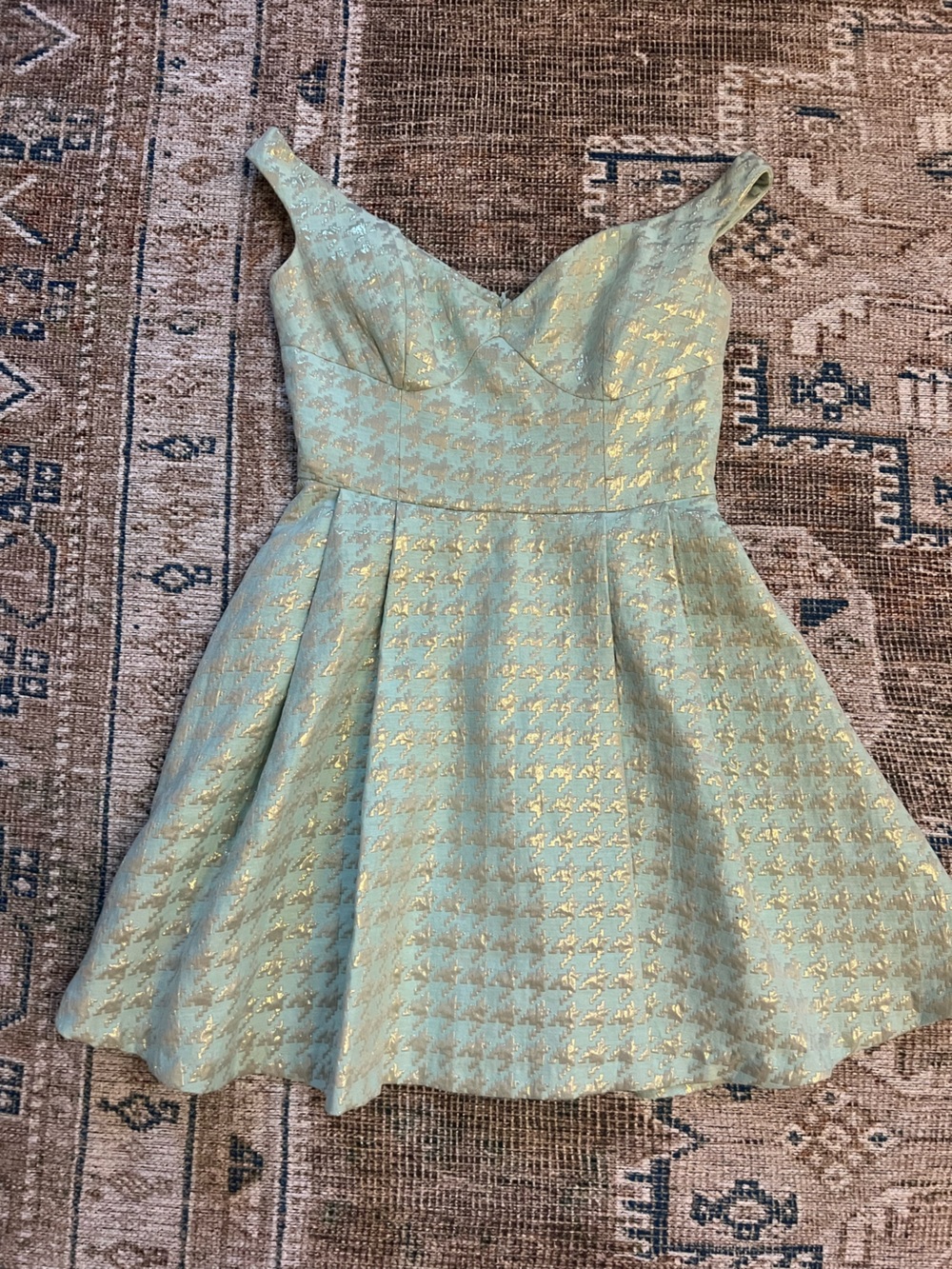 ASOS Petite Mint Green and Gold Mini Dress